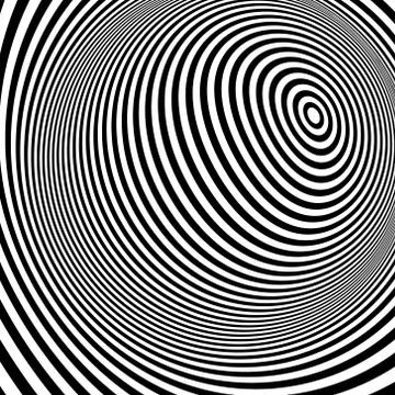 Pattern with optical illusion. Black and white background Stock Illustration