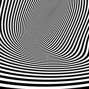 Pattern with optical illusion. Black and white background Stock Illustration