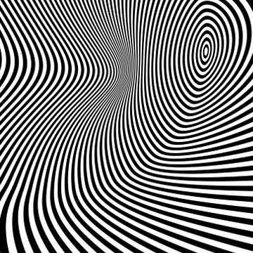 Pattern with optical illusion. Black and white background Stock Illustration