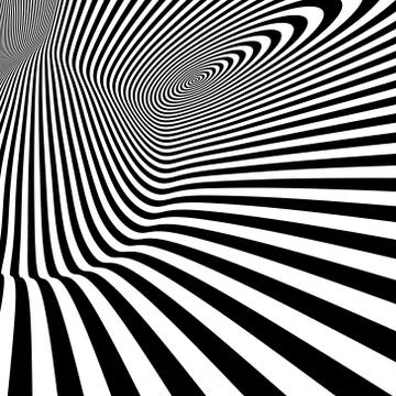 Pattern with optical illusion. Black and white background Stock Illustration