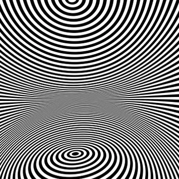 Pattern with optical illusion. Black and white background Stock Illustration