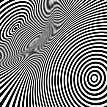 Pattern with optical illusion. Black and white background Stock Illustration
