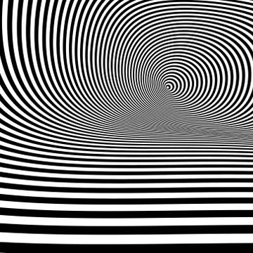 Pattern with optical illusion. Black and white background Stock Illustration