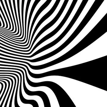 Pattern with optical illusion. Black and white background Stock Illustration
