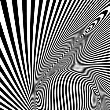 Pattern with optical illusion. Black and white background Stock Illustration