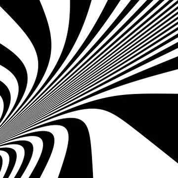 Pattern with optical illusion. Black and white background Stock Illustration