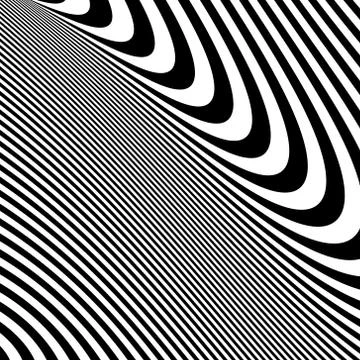 Pattern with optical illusion. Black and white background Stock Illustration