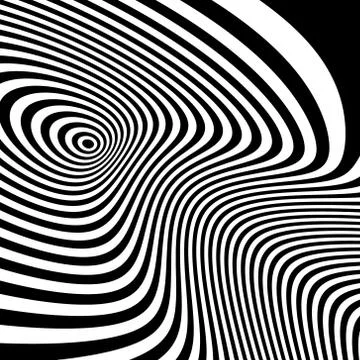 Pattern with optical illusion. Black and white background Stock Illustration