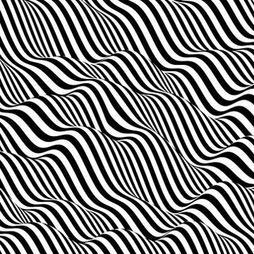 Pattern with optical illusion. Black and white design. Stock Illustration
