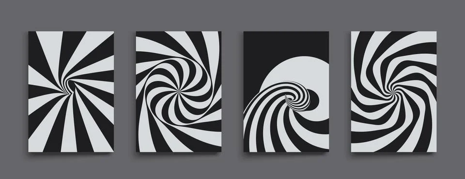 Pattern with optical illusion. Black and white design. Abstract background. Stock Illustration