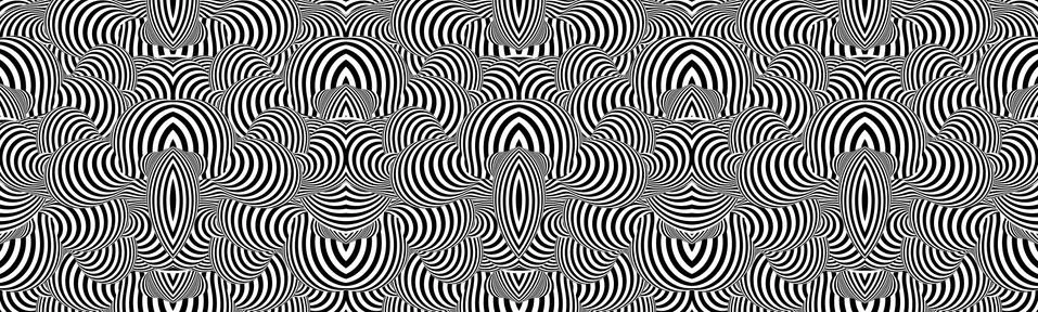 Pattern with optical illusion. Black and white design. Stock Illustration