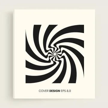 Pattern with optical illusion. Black and white design. Striped background. Stock Illustration