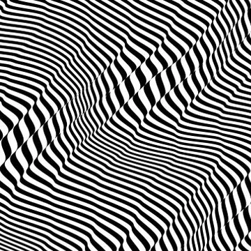 Pattern with optical illusion. Black and white design. Abstract striped backg Stock Illustration