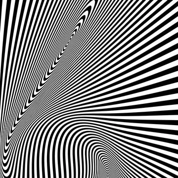 Pattern with optical illusion. Black and white background. Pattern with op... Foto stock