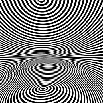 Pattern with optical illusion. Black and white background. Pattern with op... Stock Photos
