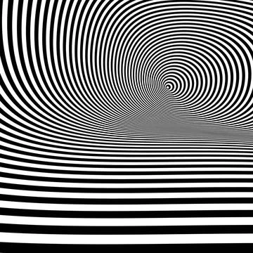 Pattern with optical illusion. Black and white background. Pattern with op... Foto stock