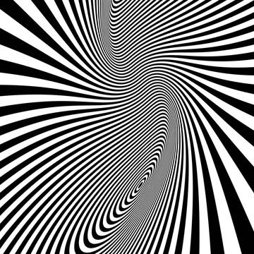 Pattern with optical illusion. Black and white background. Pattern with op... Foto stock