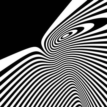 Pattern with optical illusion. Black and white background. Pattern with op... Stock Photos