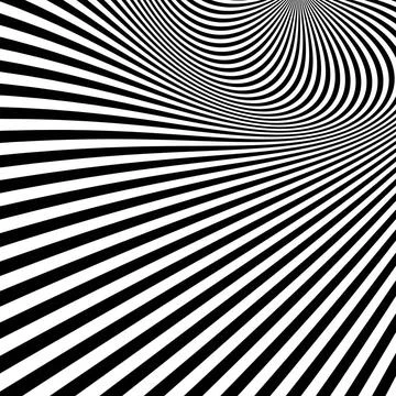 Pattern with optical illusion. Black and white background. Pattern with op... Foto stock