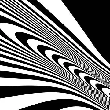 Pattern with optical illusion. Black and white background. Pattern with op... Foto stock