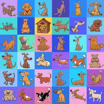 Pattern or background design with cartoon dog characters Cartoon illustrat... 스톡 사진