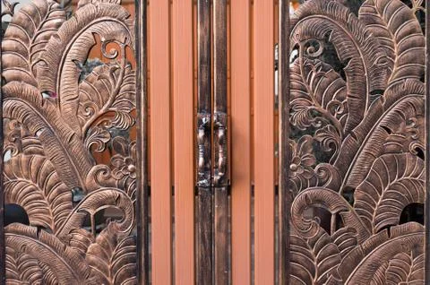 The pattern or background on metallic gate Stock Photos