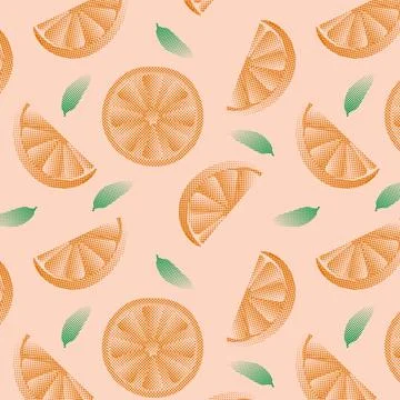 Pattern of orange and its parts Illustrazione stock