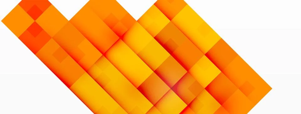 A pattern of orange and yellow squares on a white background Stock Illustration