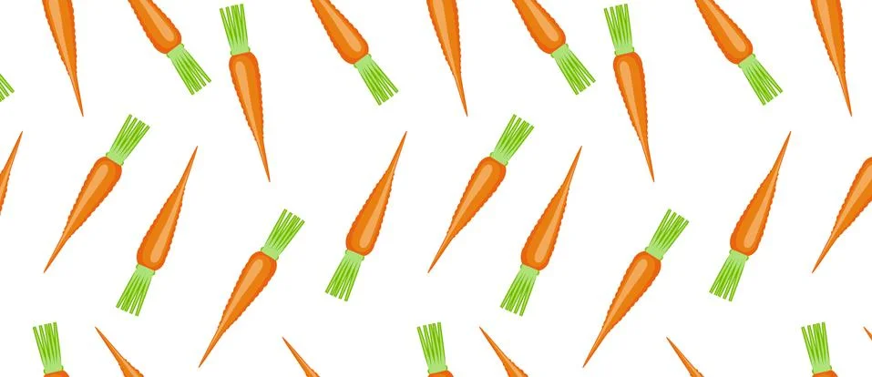 Pattern with orange carrots. Stock Illustration