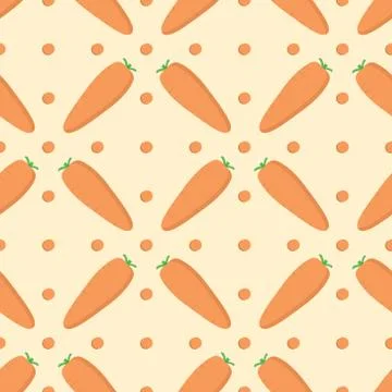 Pattern of orange carrots in a minimalist style on a light background with Stock Illustration