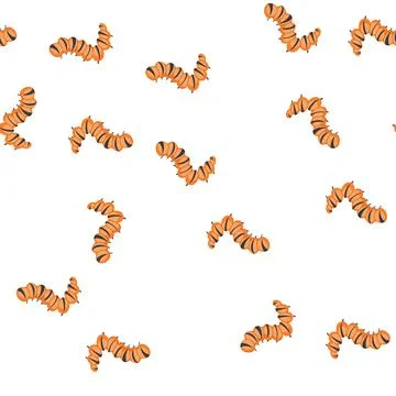 Pattern orange caterpillar larva with black stripes crawling イラスト素材
