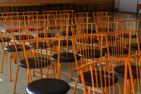 Pattern of orange chairs Stock Photos