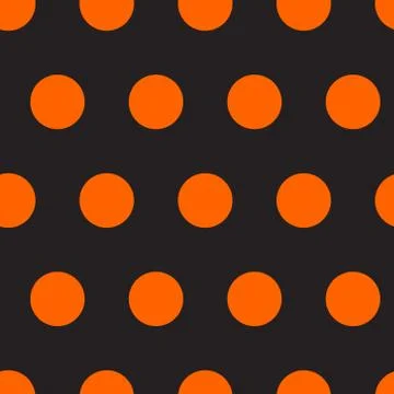 Pattern of orange circle on a black background イラスト素材