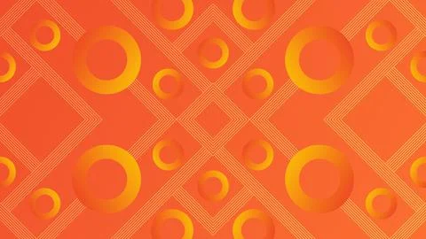 A pattern of orange circles and squares Background Stock Illustration