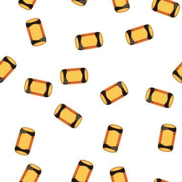 Pattern Orange compression bag holding camping sleeping gear Stock Illustration