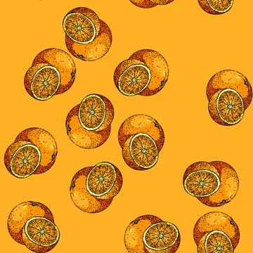 Pattern orange cut sketch hand drawn illustration Illustrazione stock