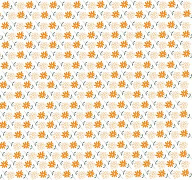Pattern with orange flowers Stock Illustration