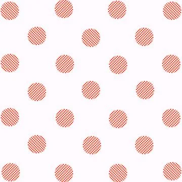 Pattern of orange geometric shapes in retro, memphis 80s 90s style. Circles Stock Illustration