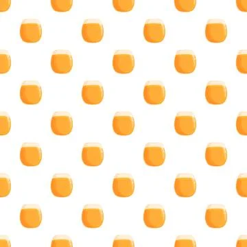 Pattern of orange juice glasses on white background Illustrazione stock