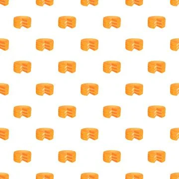 Pattern of orange layered cakes on white background 스톡 일러스트