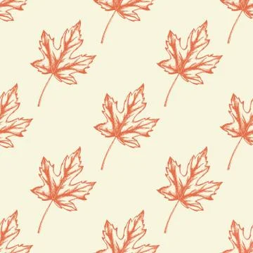 Pattern with orange maple leaves. 스톡 일러스트