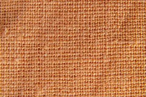 Pattern of orange or dark yellow linen fabric Stock Photos