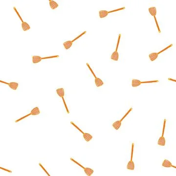 Pattern orange plastic fly swatter on white background Stockillustratie
