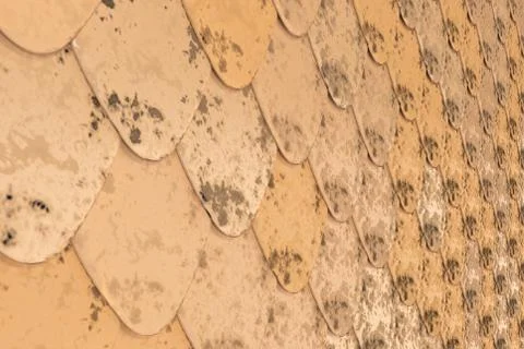 Pattern of orange rounded roof tiles Illustrazione stock