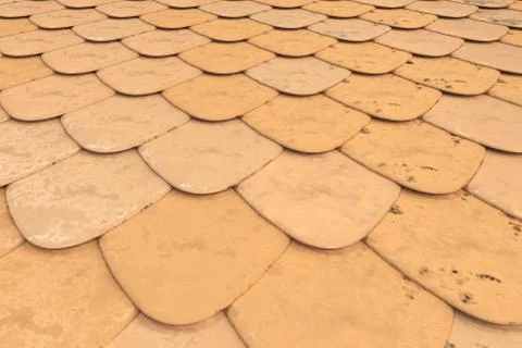 Pattern of orange rounded roof tiles Illustrazione stock