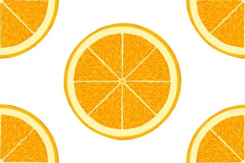 Pattern of orange slice isolated on white background 스톡 일러스트