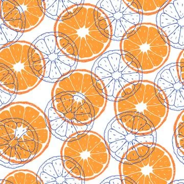 Pattern with orange slices Illustrazione stock