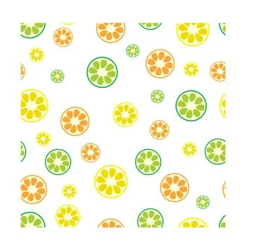 Pattern of orange slices on a white background Stock Illustration