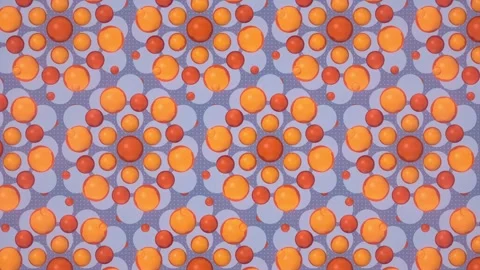 Pattern of orange spheres on grey background, 3d rendering loop animation 4K Video stock 247440956