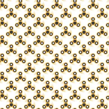 Pattern of orange spinners. A modern anti-stress toy in a flat style. A toy.. Illustrazione stock